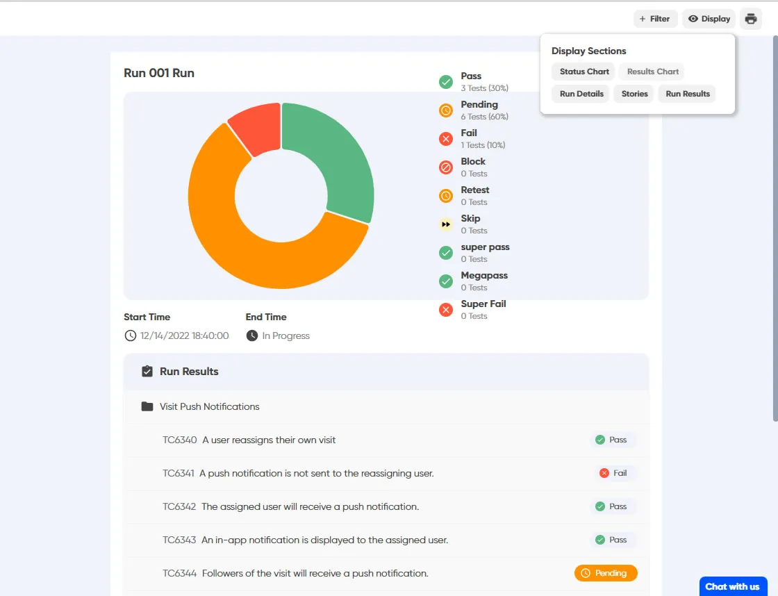 Software Testing Run Reports | Test Management Tool | TestQuality