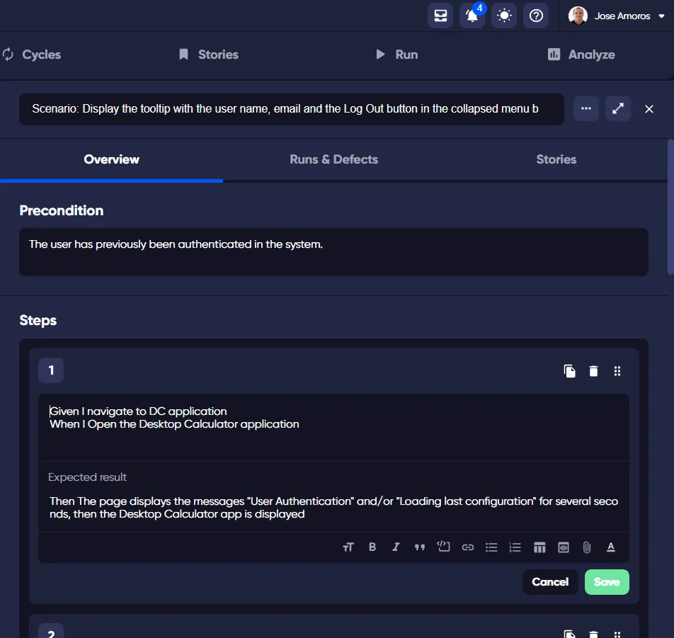 Test Steps in Gherkin Syntax | Test Management Tool | TestQuality